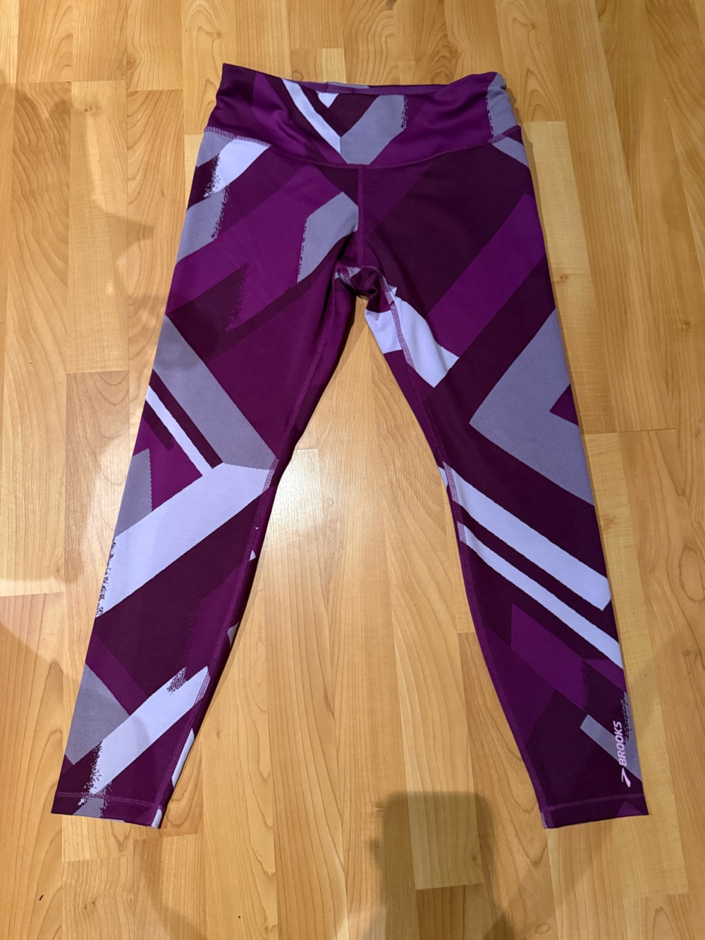 Brooks Purple Geometric Women's Athletic Leggings